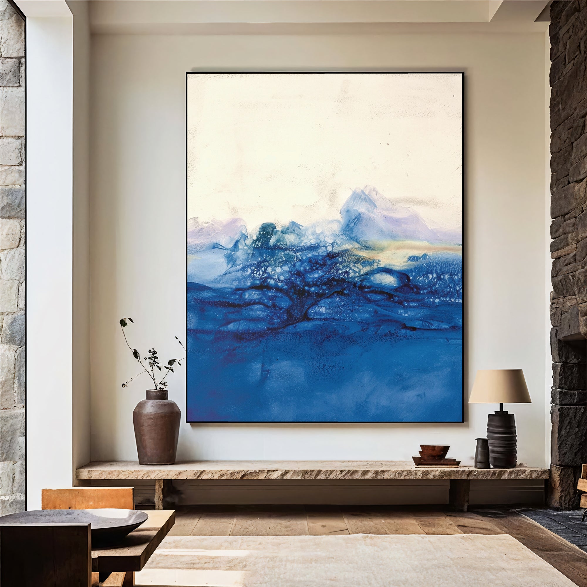 Textured Azure Elegance | Blue White