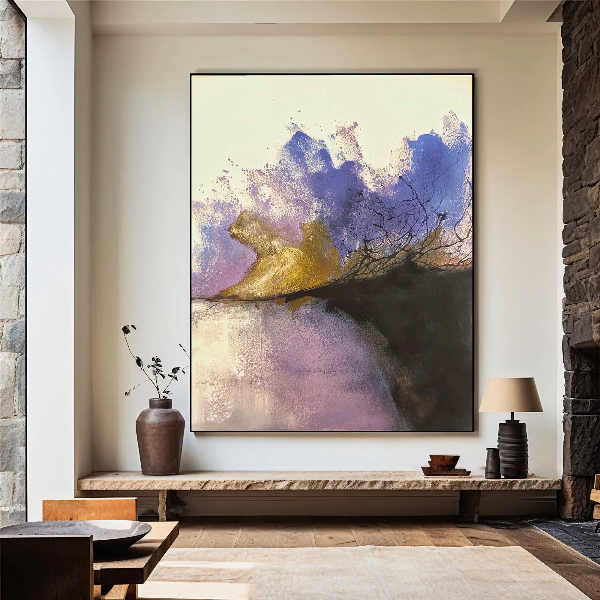 Textured Violet Luxury | Purple Gold