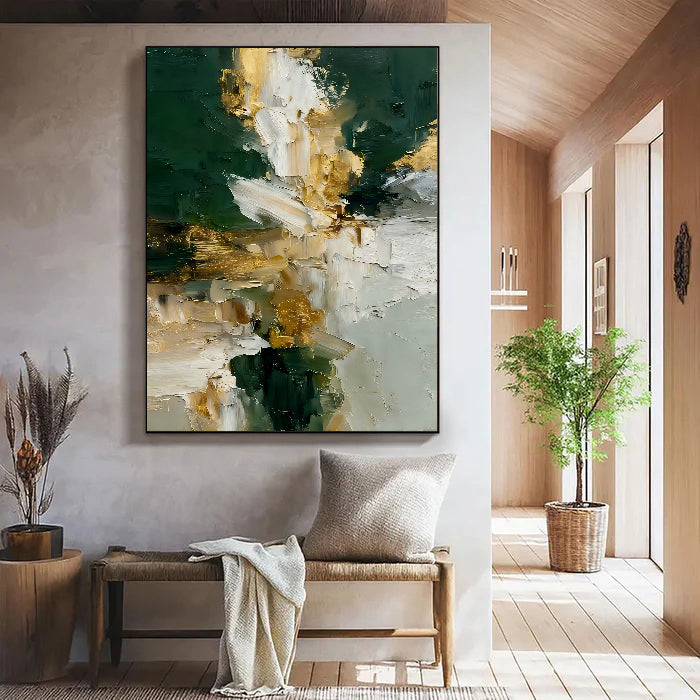 Textured Floral Emerald | Gilded Bloom