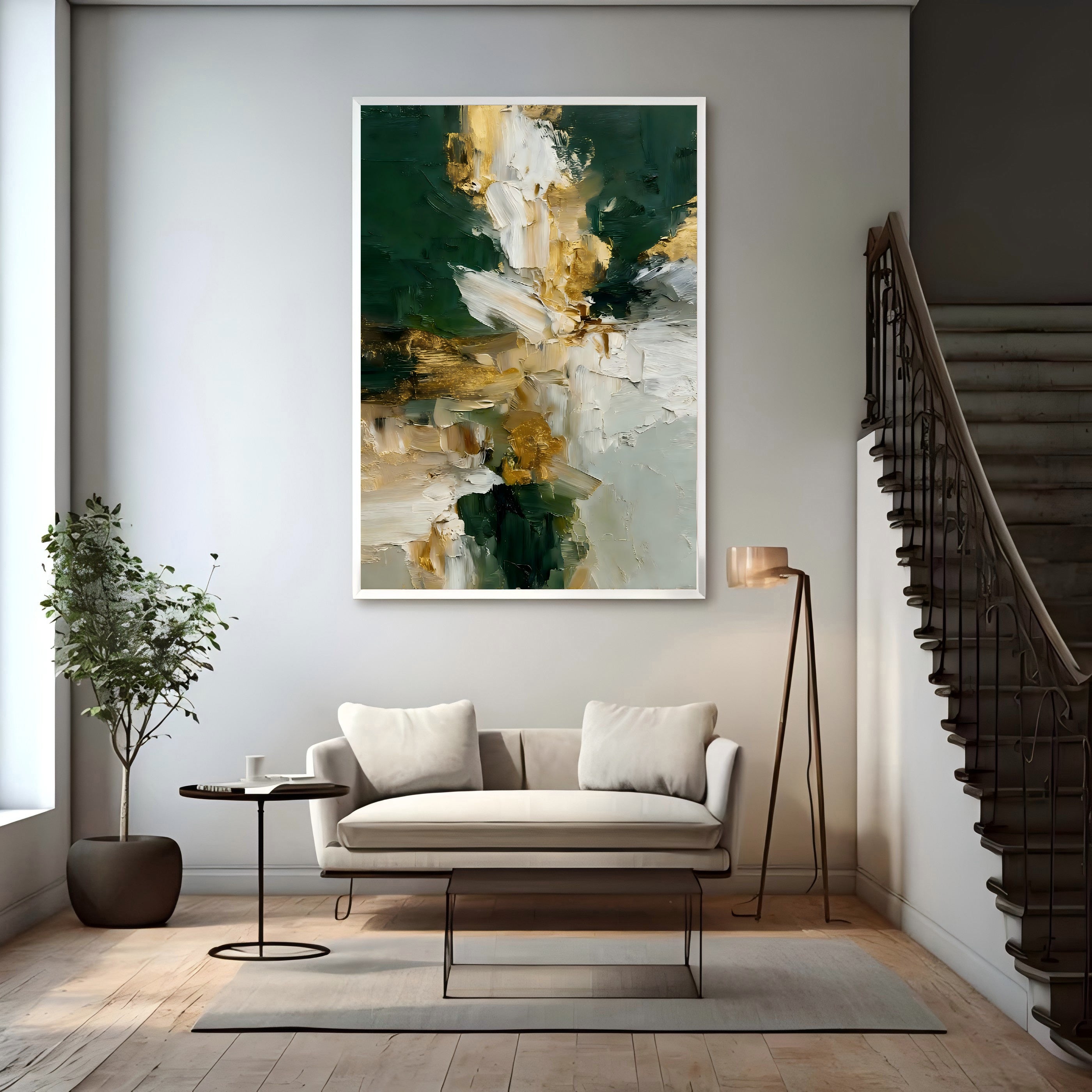 Textured Floral Emerald | Gilded Bloom