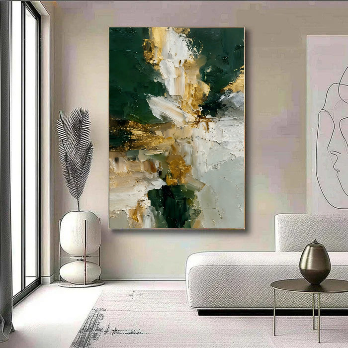 Textured Floral Emerald | Gilded Bloom