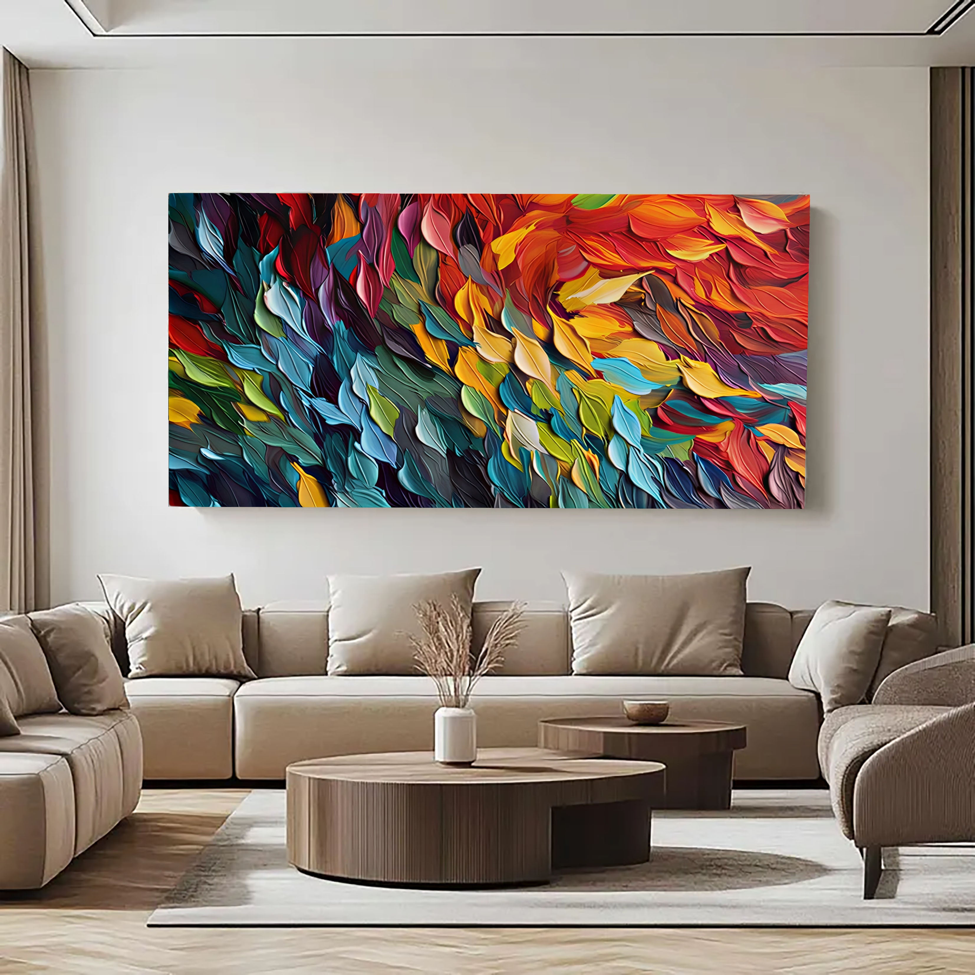Textured Feather Splendor | Vivid Hues
