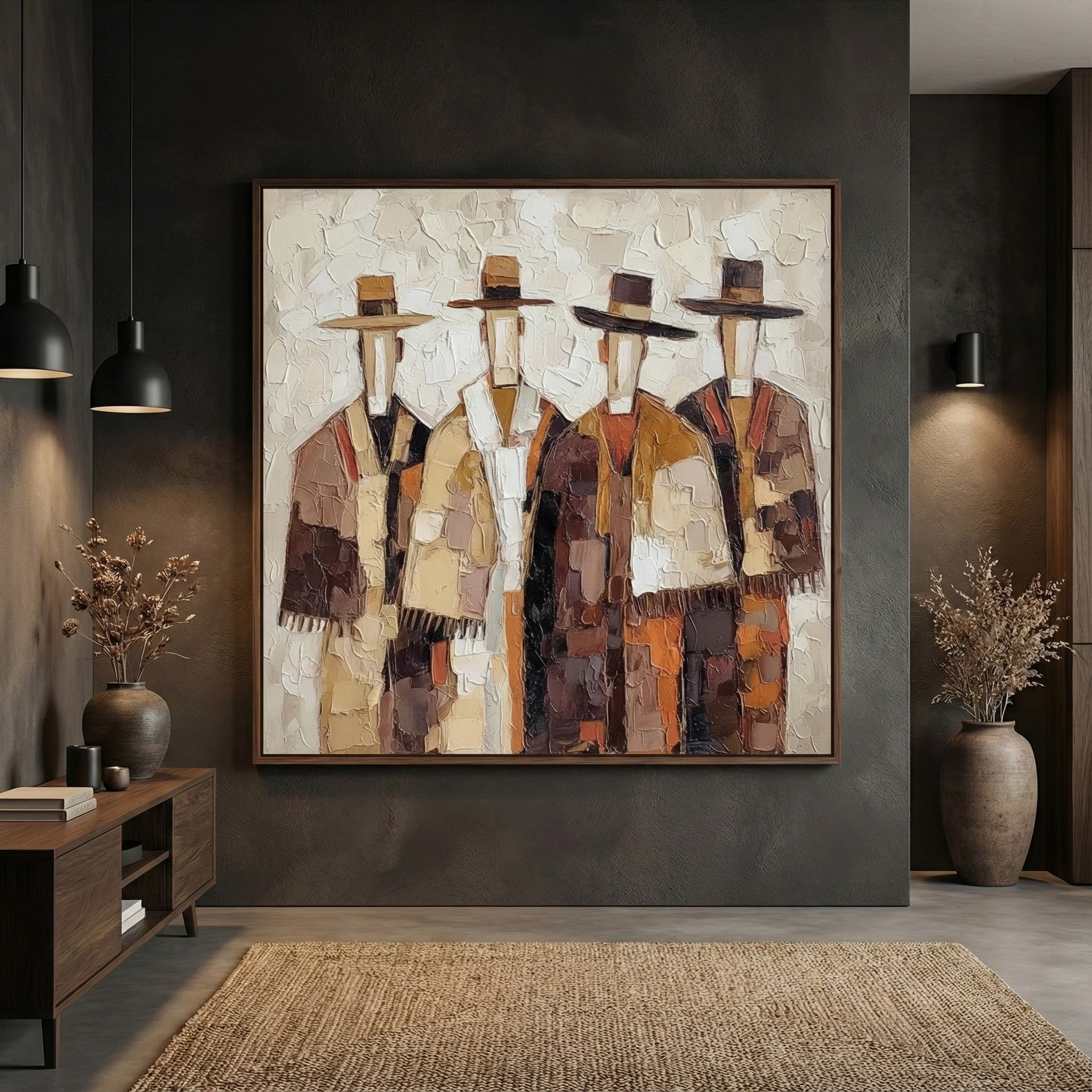 Textured Earthy Quartet | Hat Silhouettes