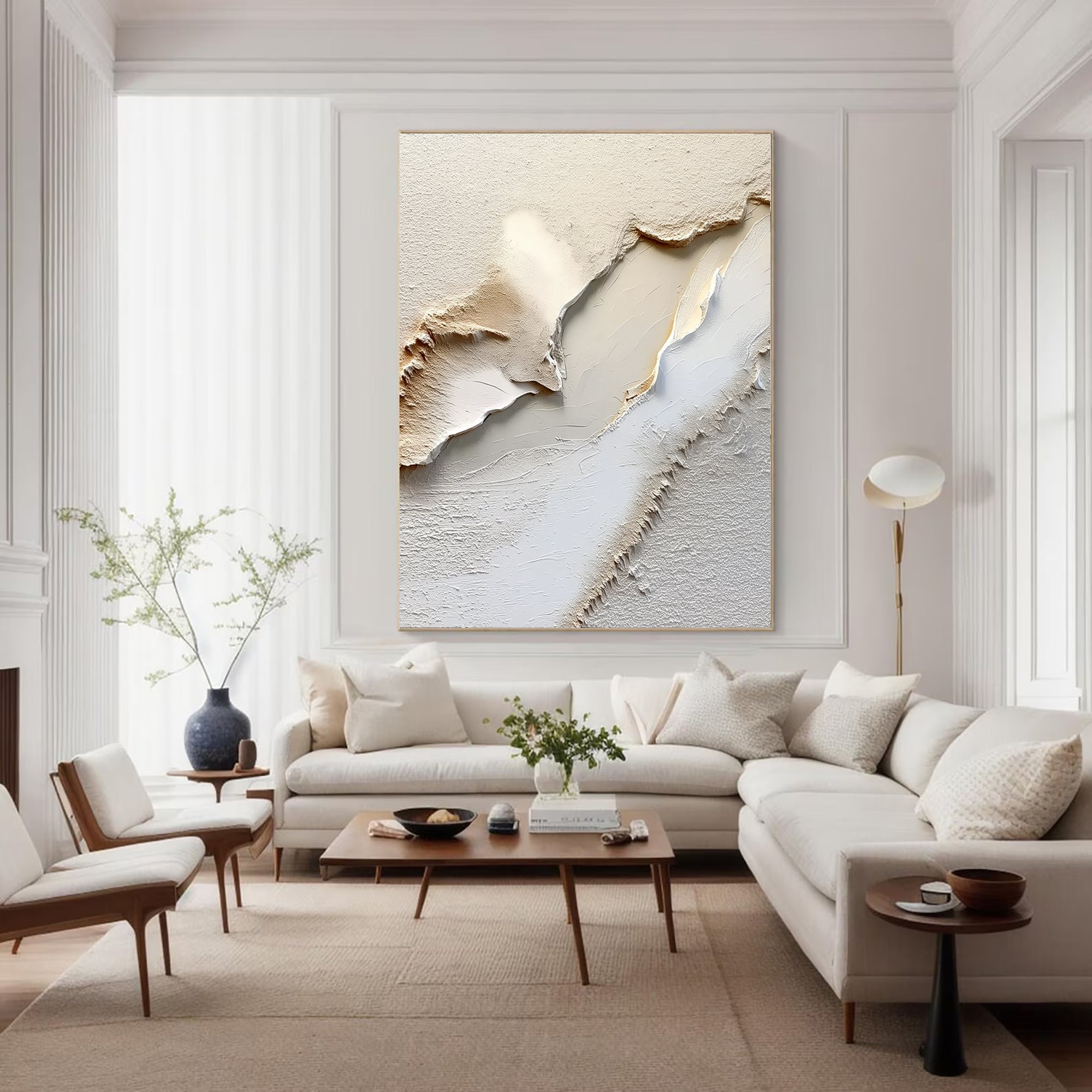 Textured Cream Undulation | Gilded Edges