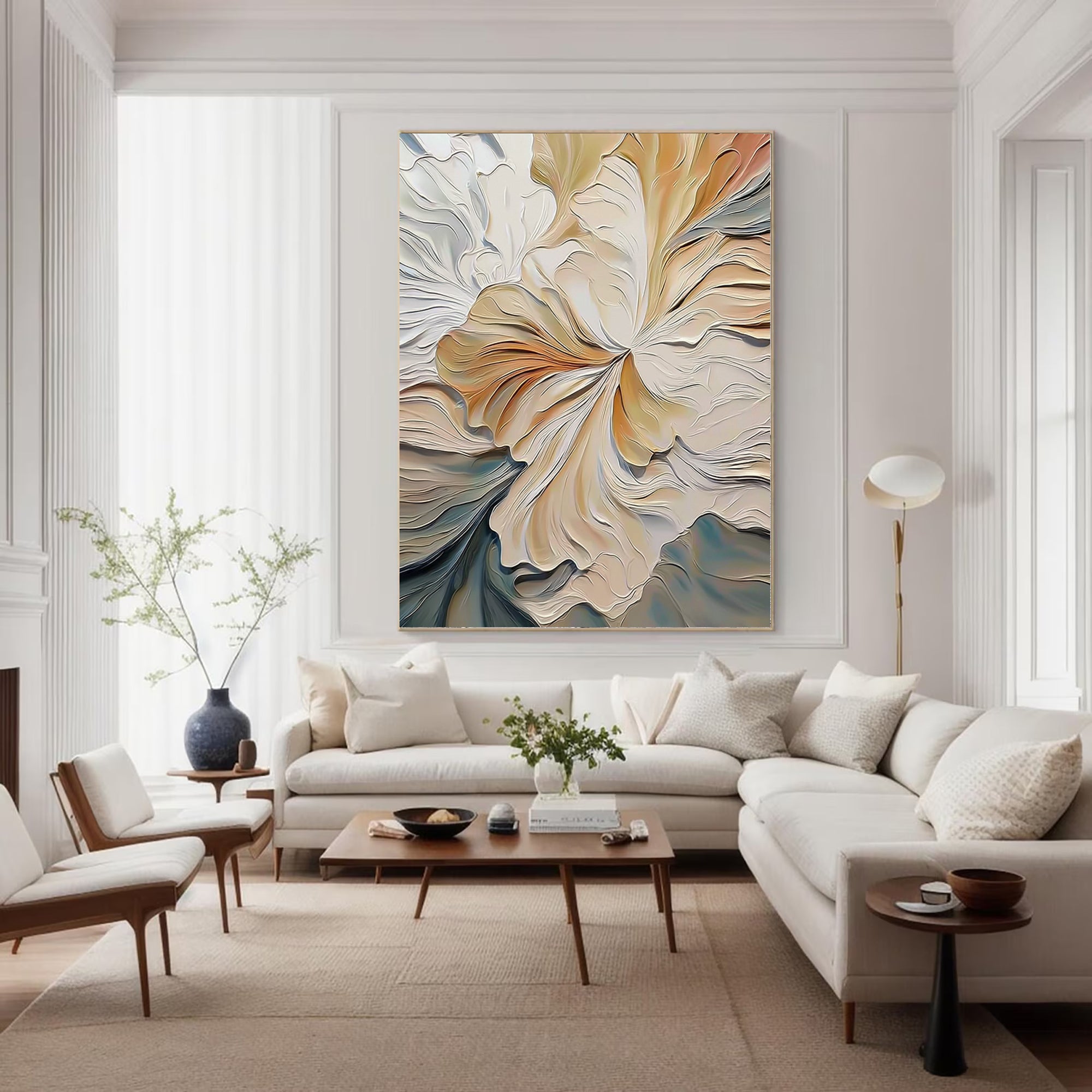 Textured Floral Luminance | Cream Petals