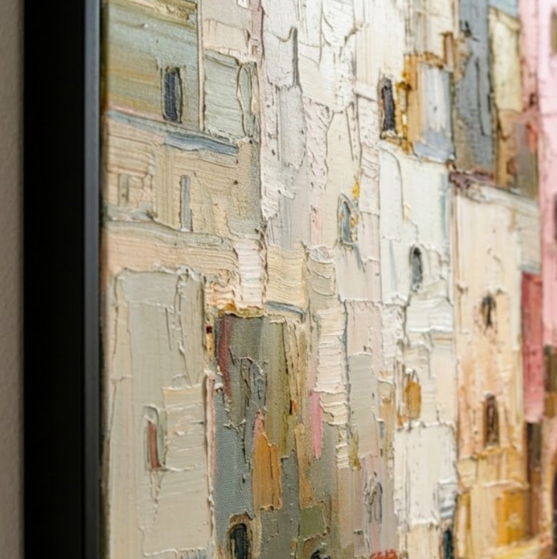 Impressionist Art | Pastel Waterfront Huts