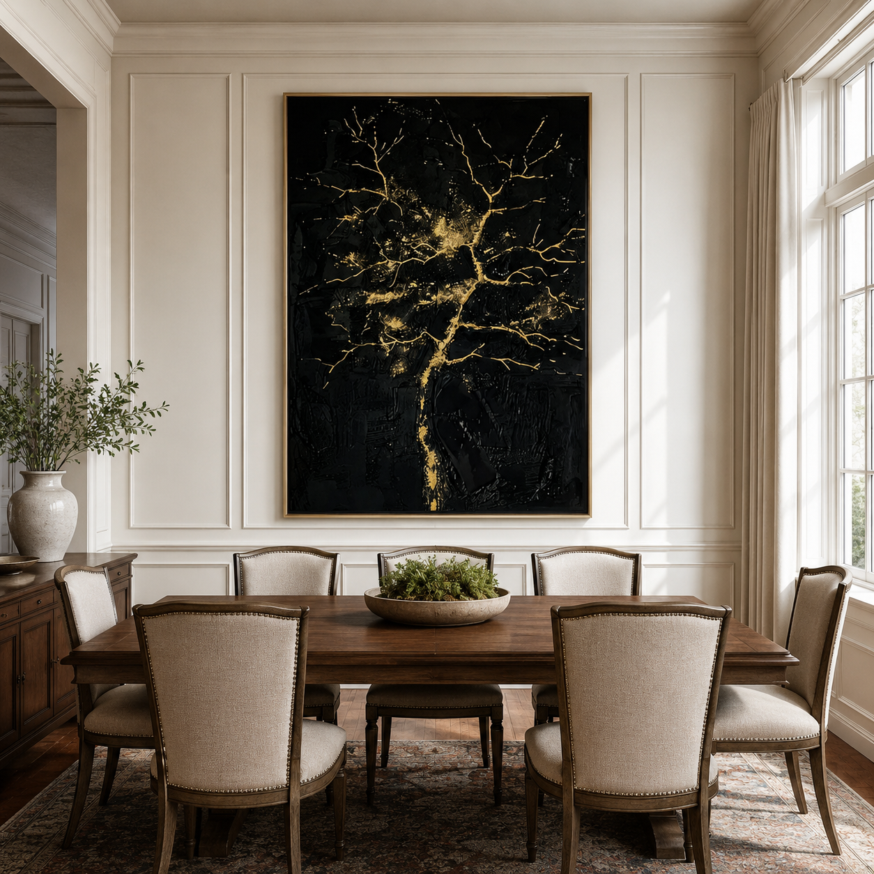 Textured Arbor Opulence | Black Gold