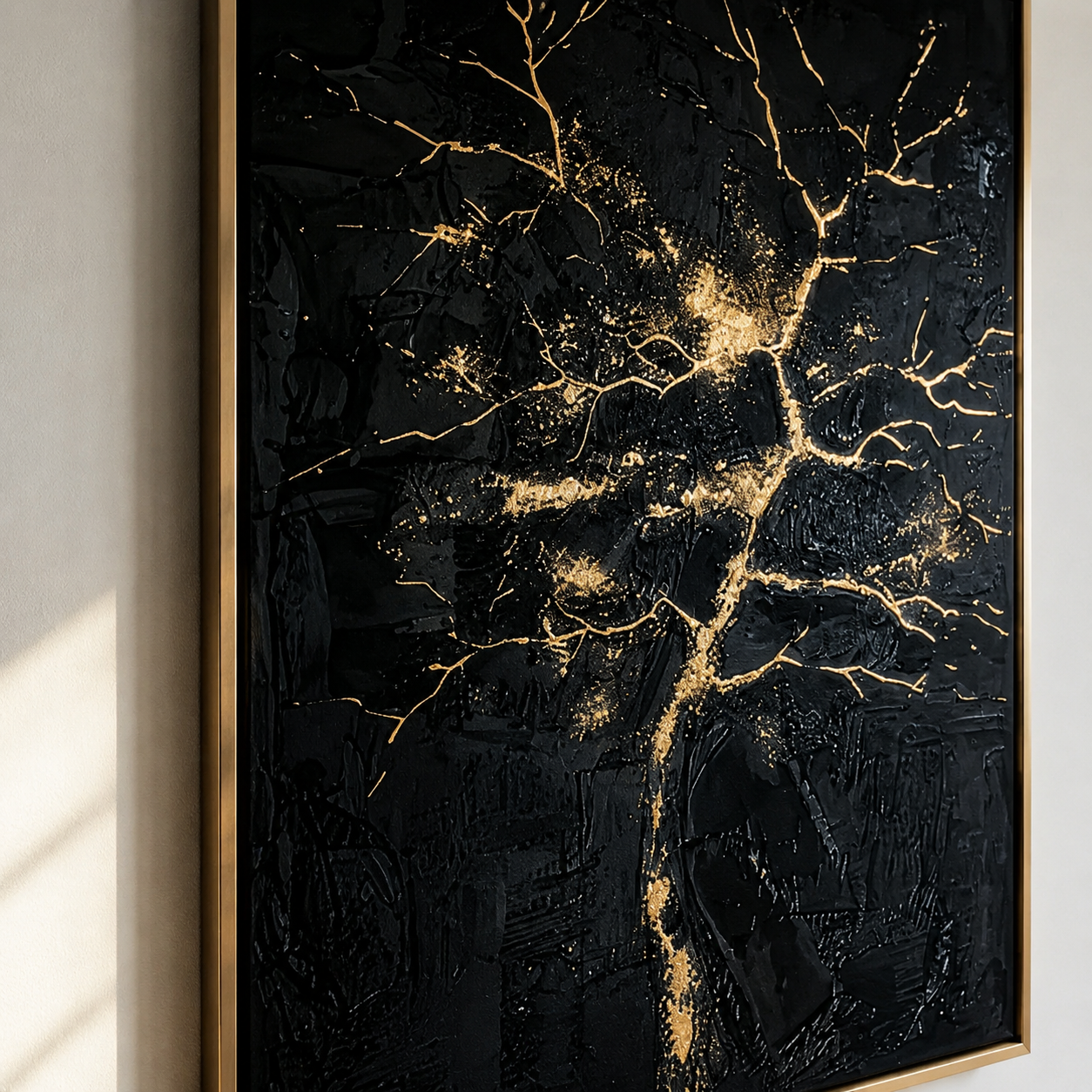 Textured Arbor Opulence | Black Gold