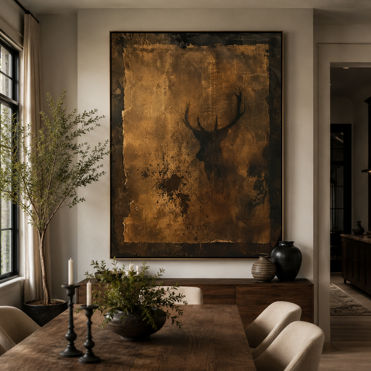 Textured Stag Art | Opulent Charm