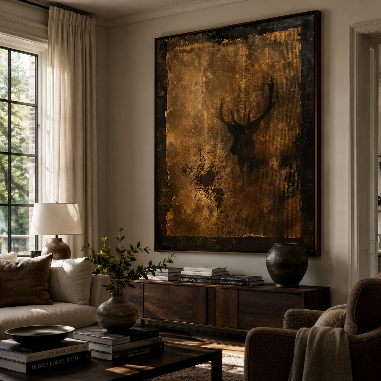 Textured Stag Art | Opulent Charm