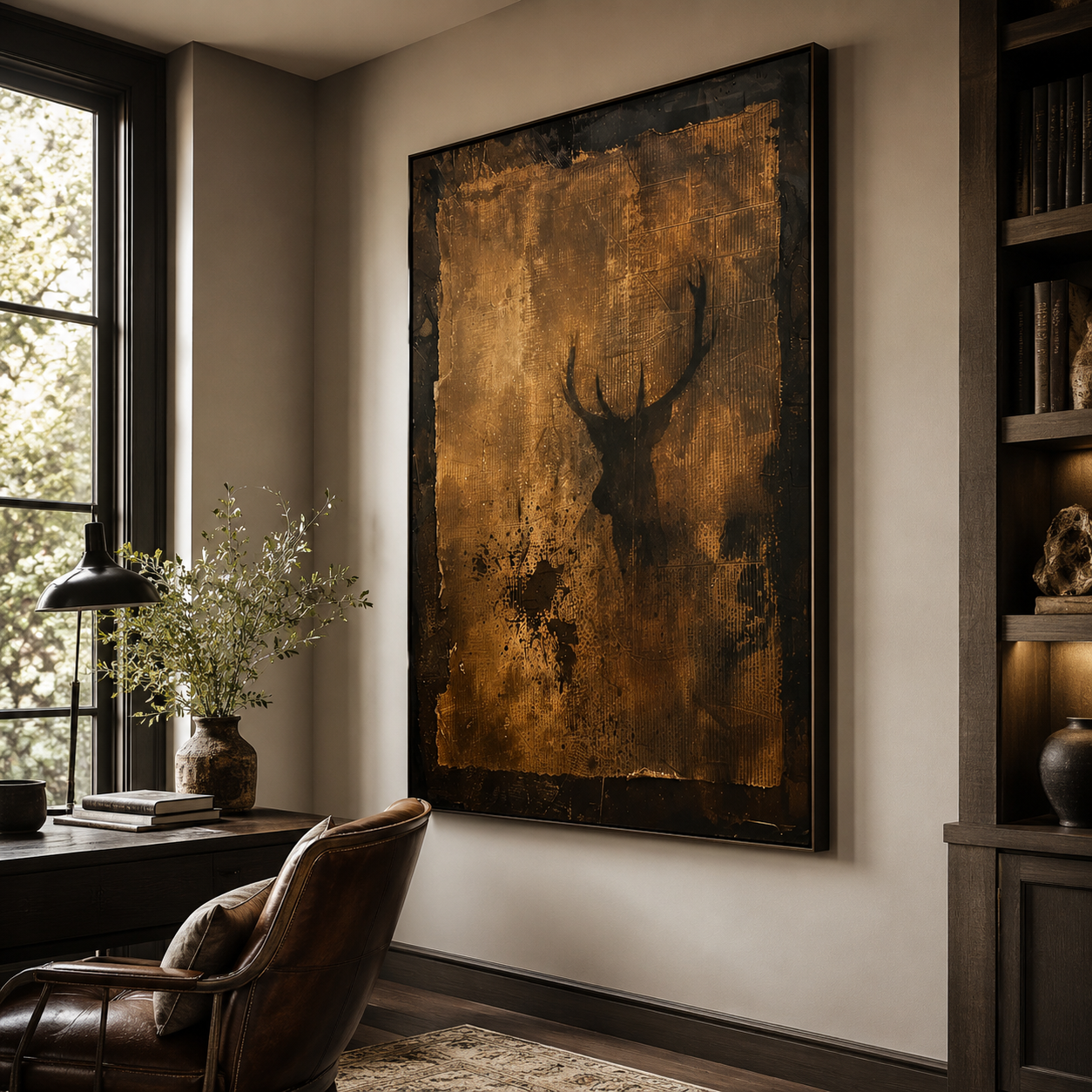 Textured Stag Art | Opulent Charm