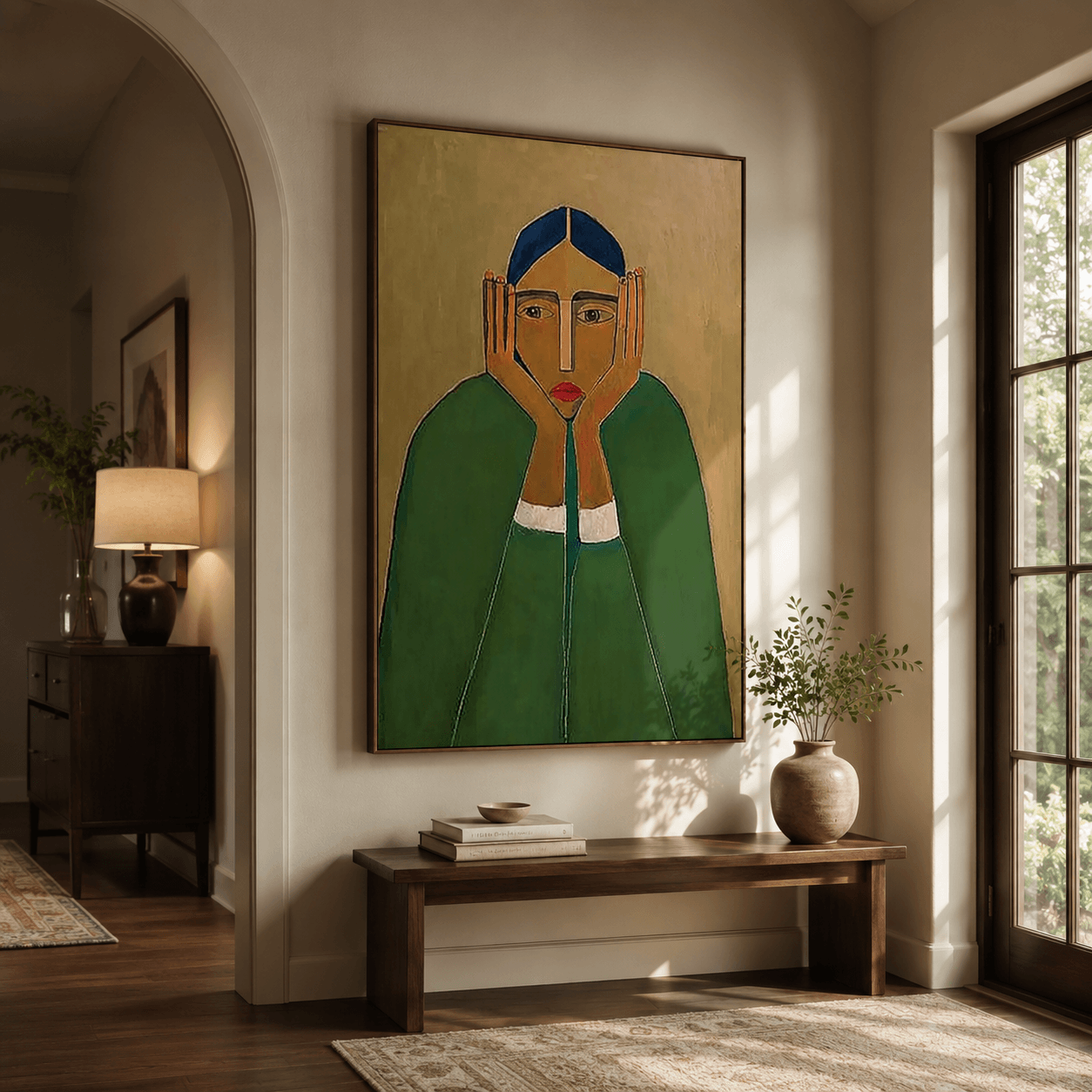 Textured Portrait Opulence | Emerald Gaze