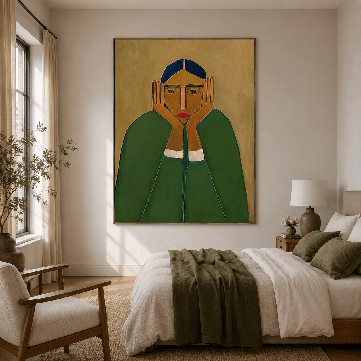 Textured Portrait Opulence | Emerald Gaze