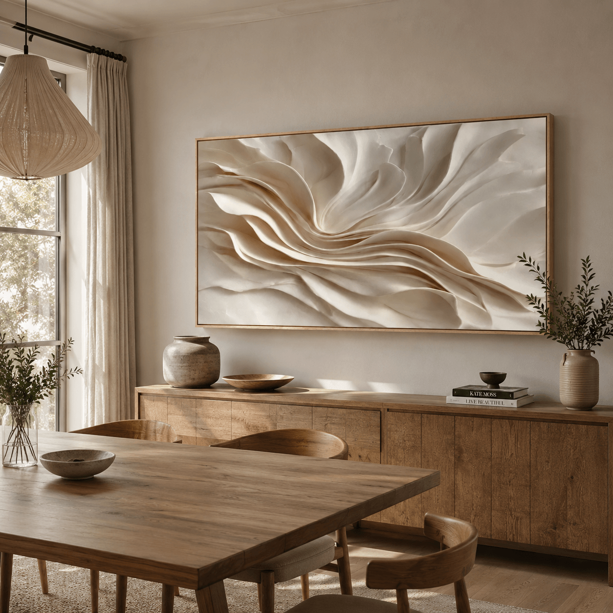 Textured Fluid Petals | Ivory Cream