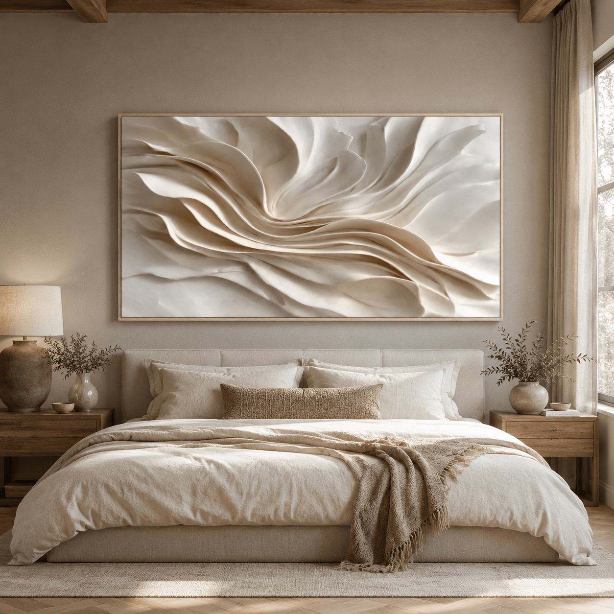Textured Fluid Petals | Ivory Cream