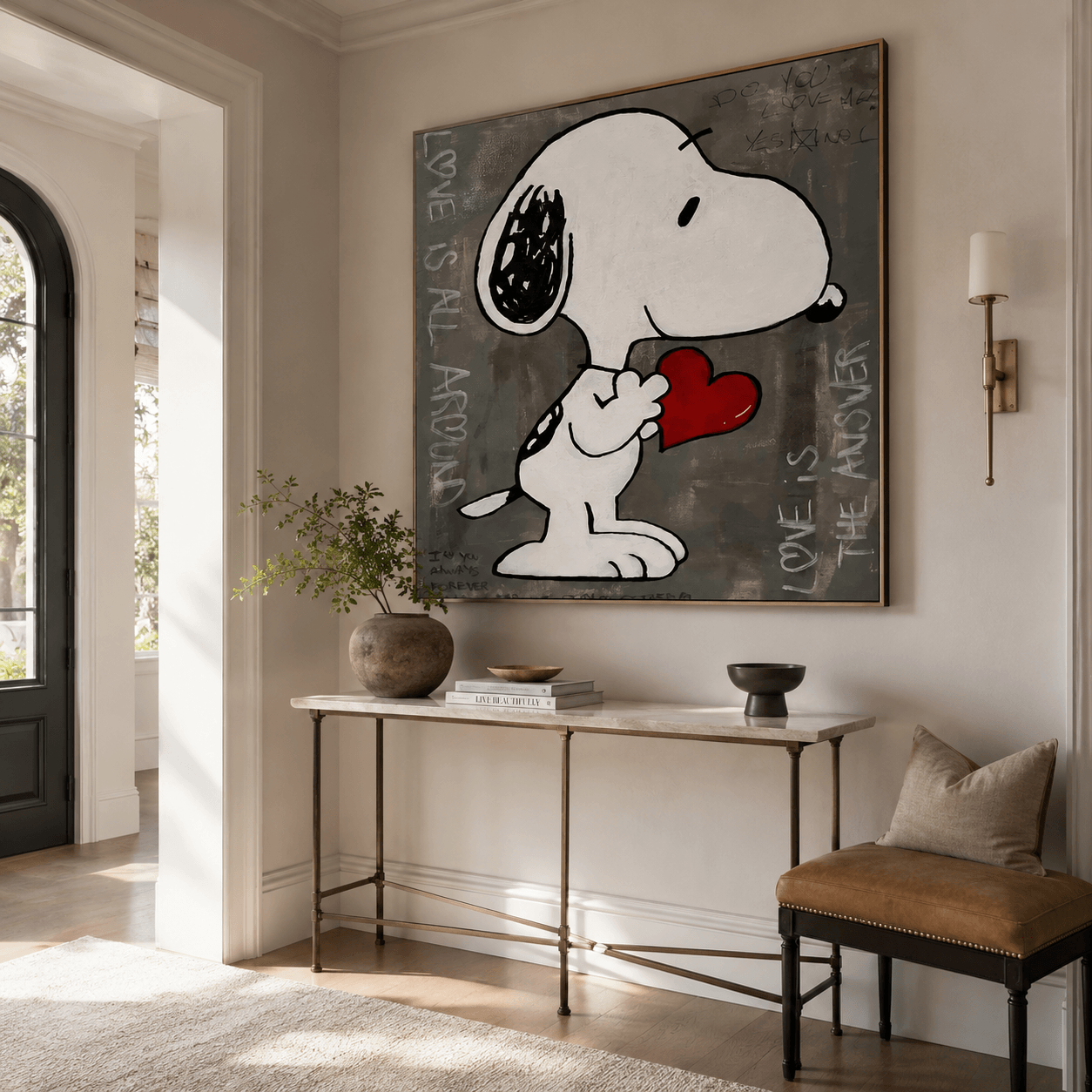 Strukturierte romantische Graffiti | Snoopy Herz