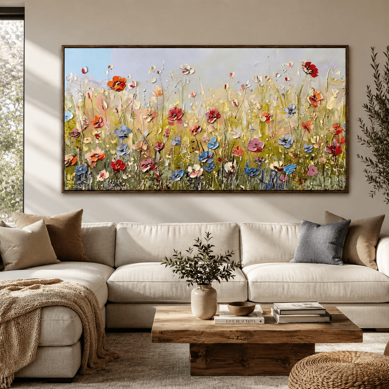 Textured Floral Meadow | Vibrant Petal Hues