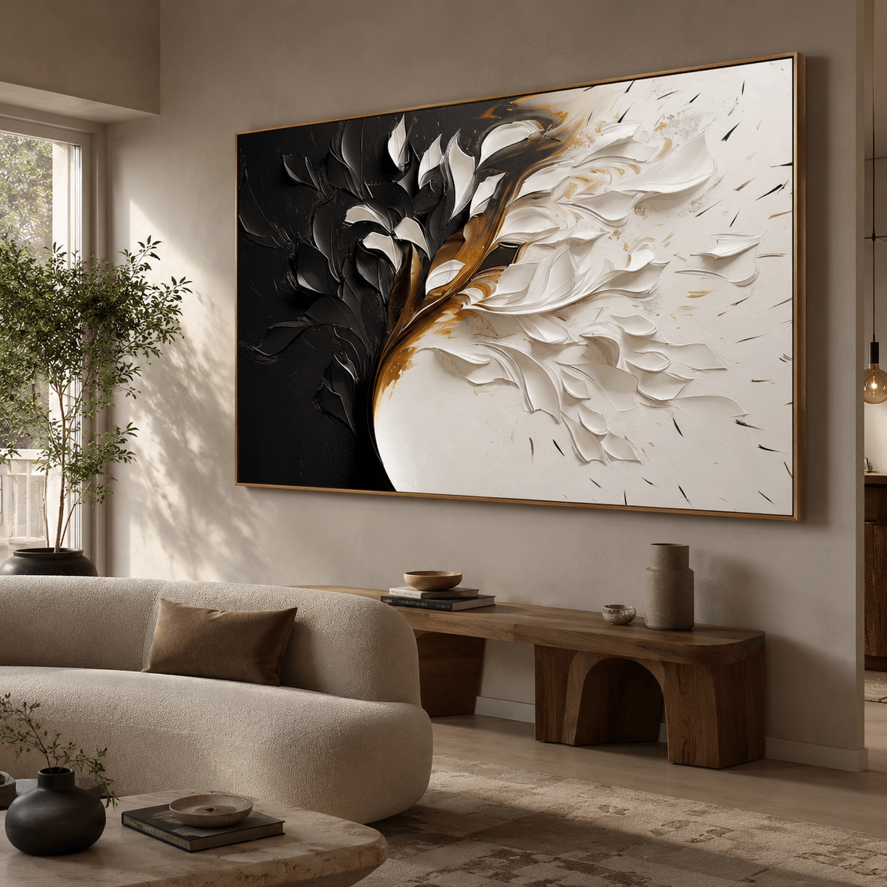 Textured Monochrome Floral | Black White