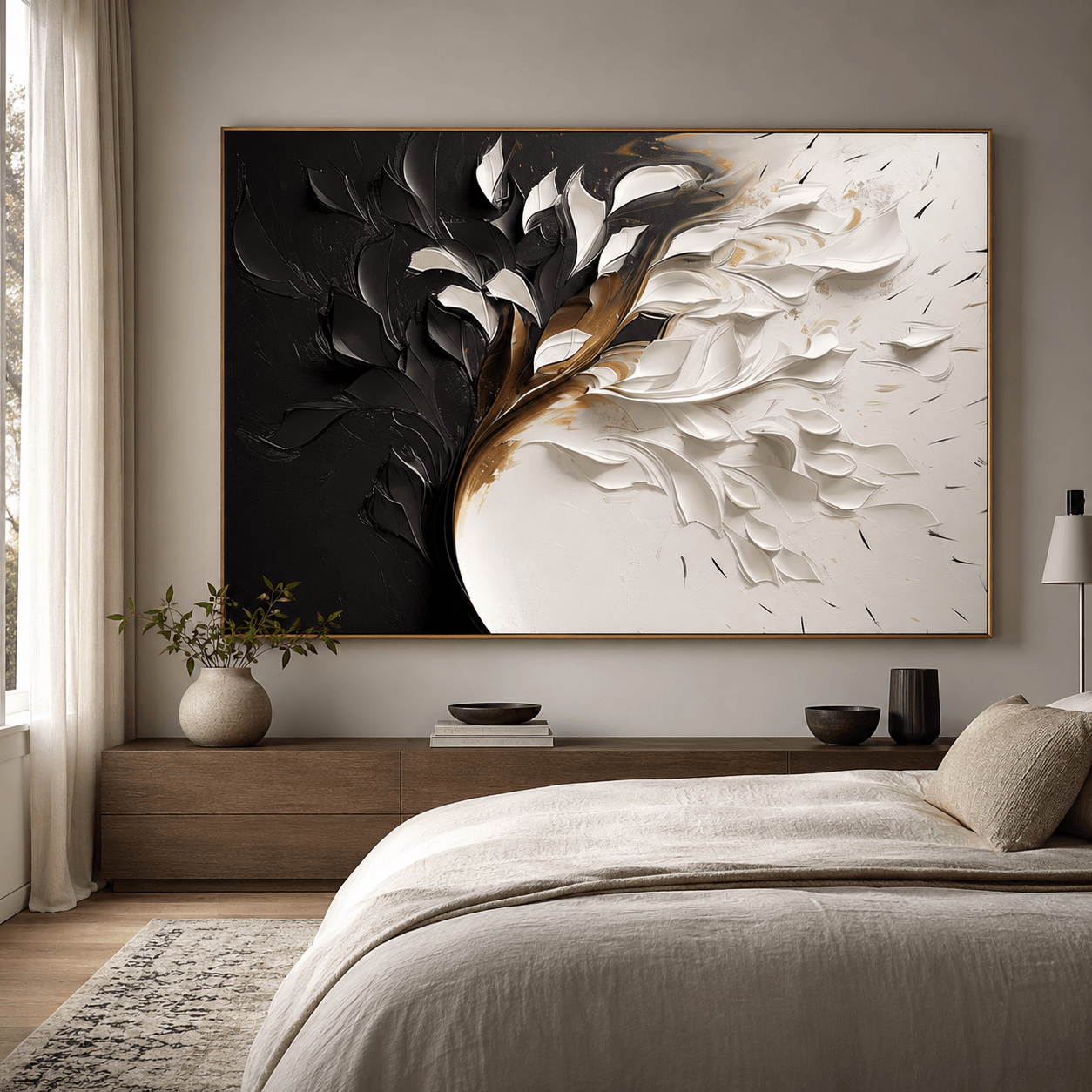 Textured Monochrome Floral | Black White