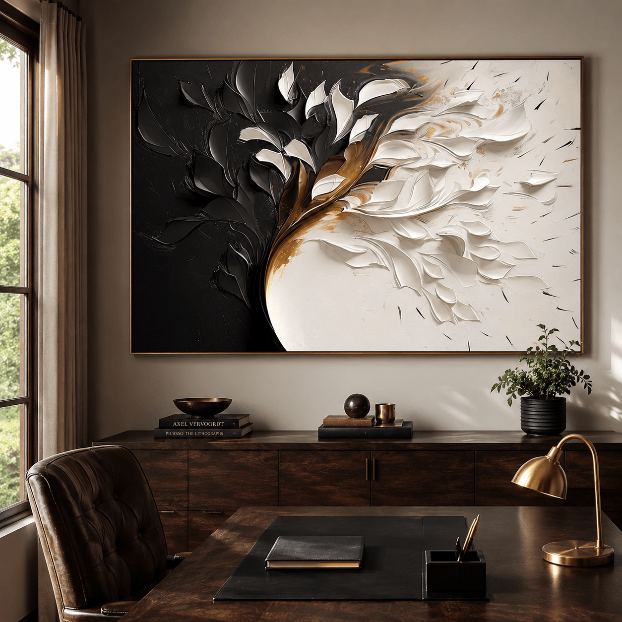 Textured Monochrome Floral | Black White