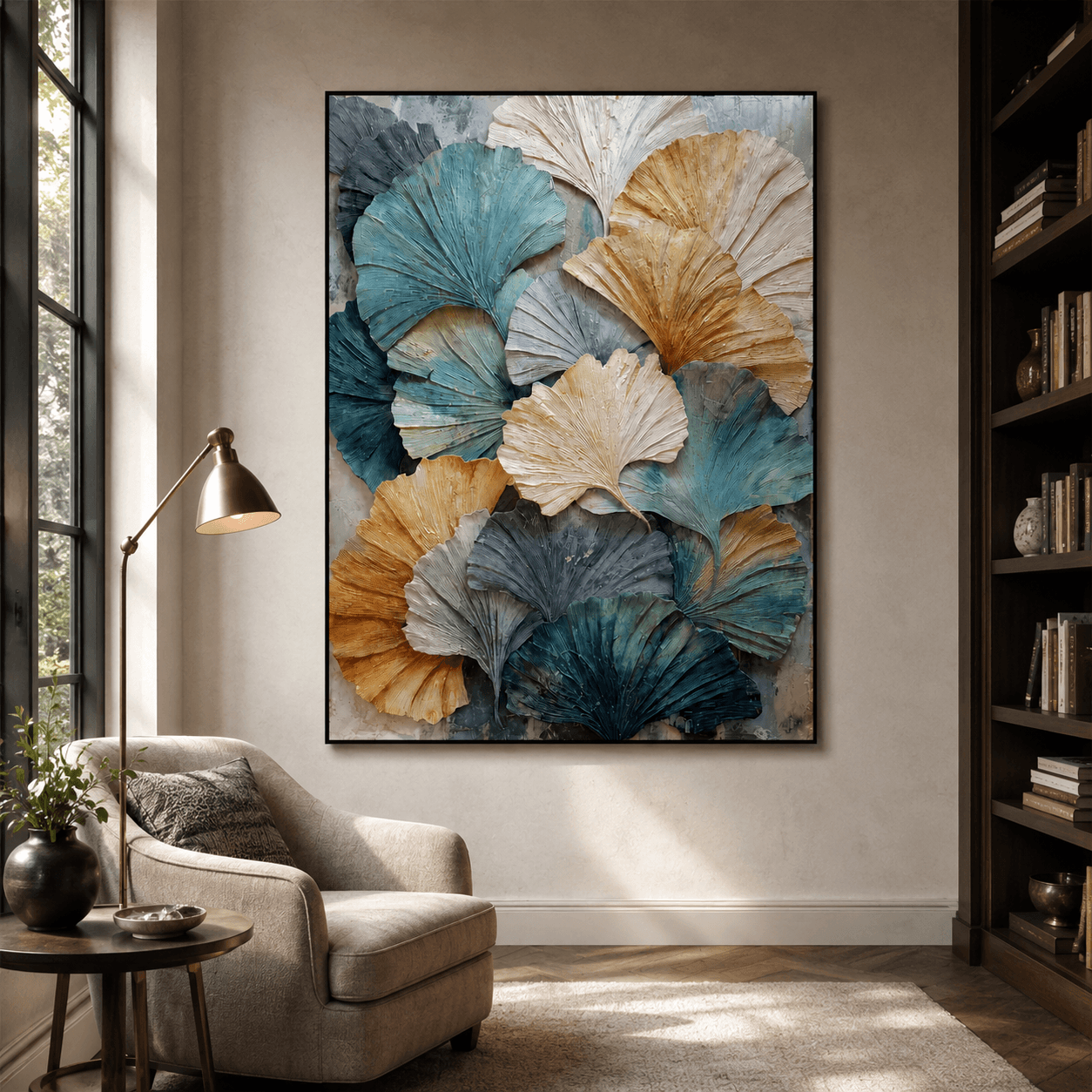 Texturierte Ginkgo-Kunst | Naturinspirierte Tiefe