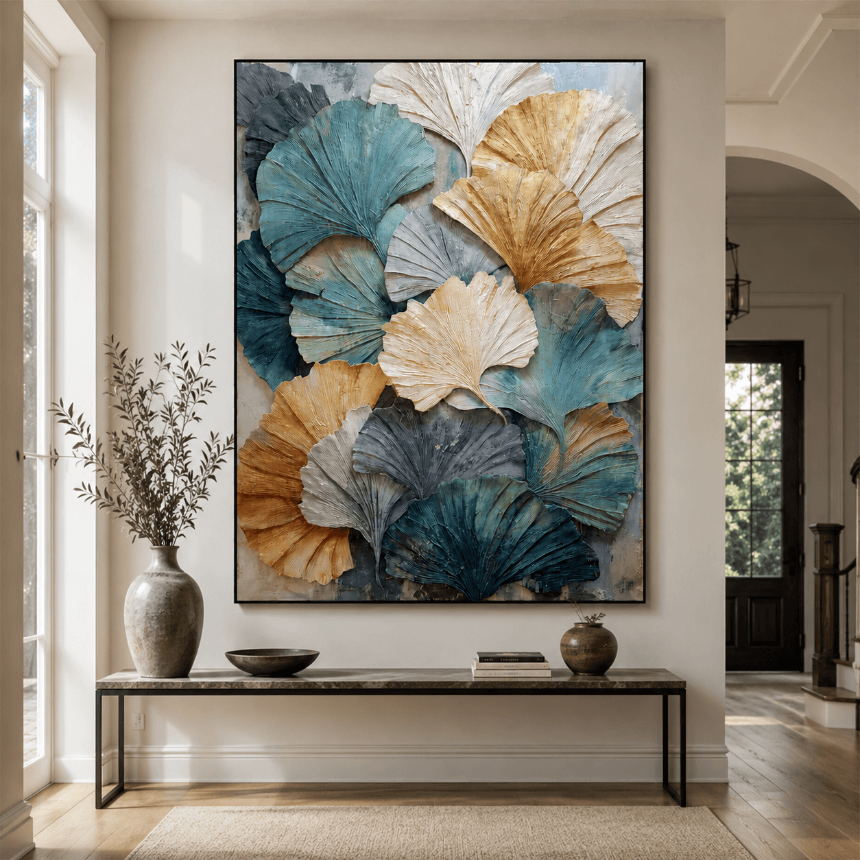 Texturierte Ginkgo-Kunst | Naturinspirierte Tiefe