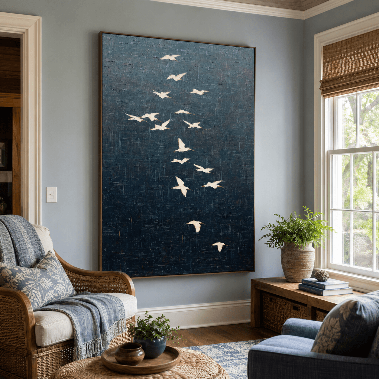 Vogelschwarm-Kunst | Stimmungsvolle, elegante Ausstrahlung