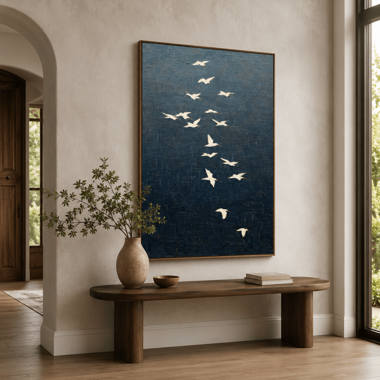 Vogelschwarm-Kunst | Stimmungsvolle, elegante Ausstrahlung