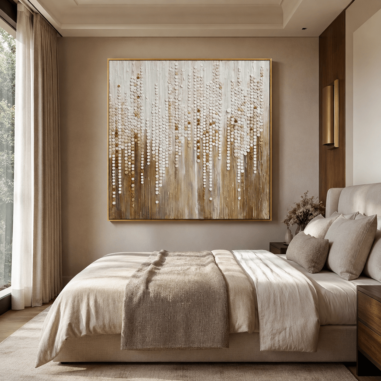 Textured Beaded Art | Elegant Allure