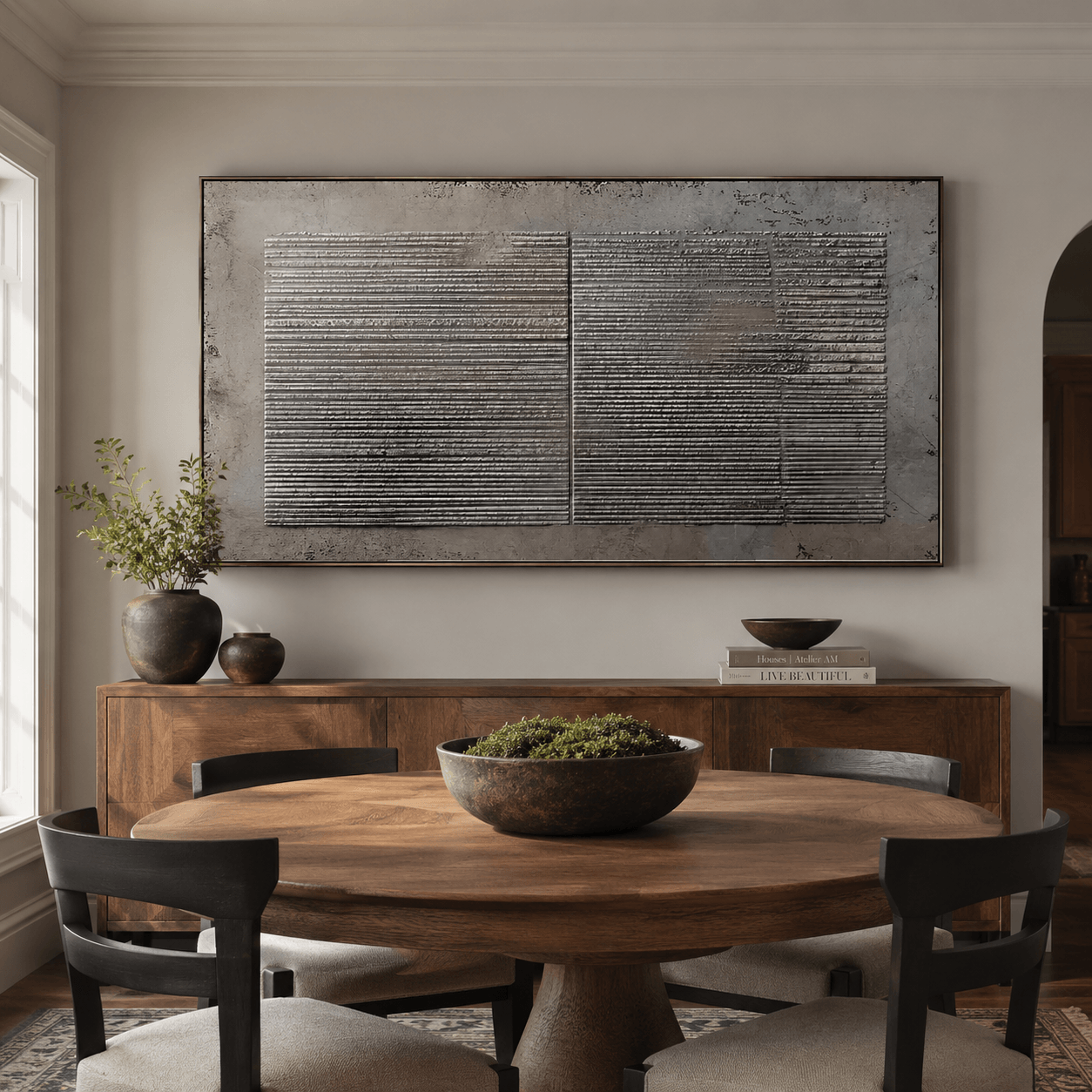 Texturierte lineare Komposition | Elegante Ruhe