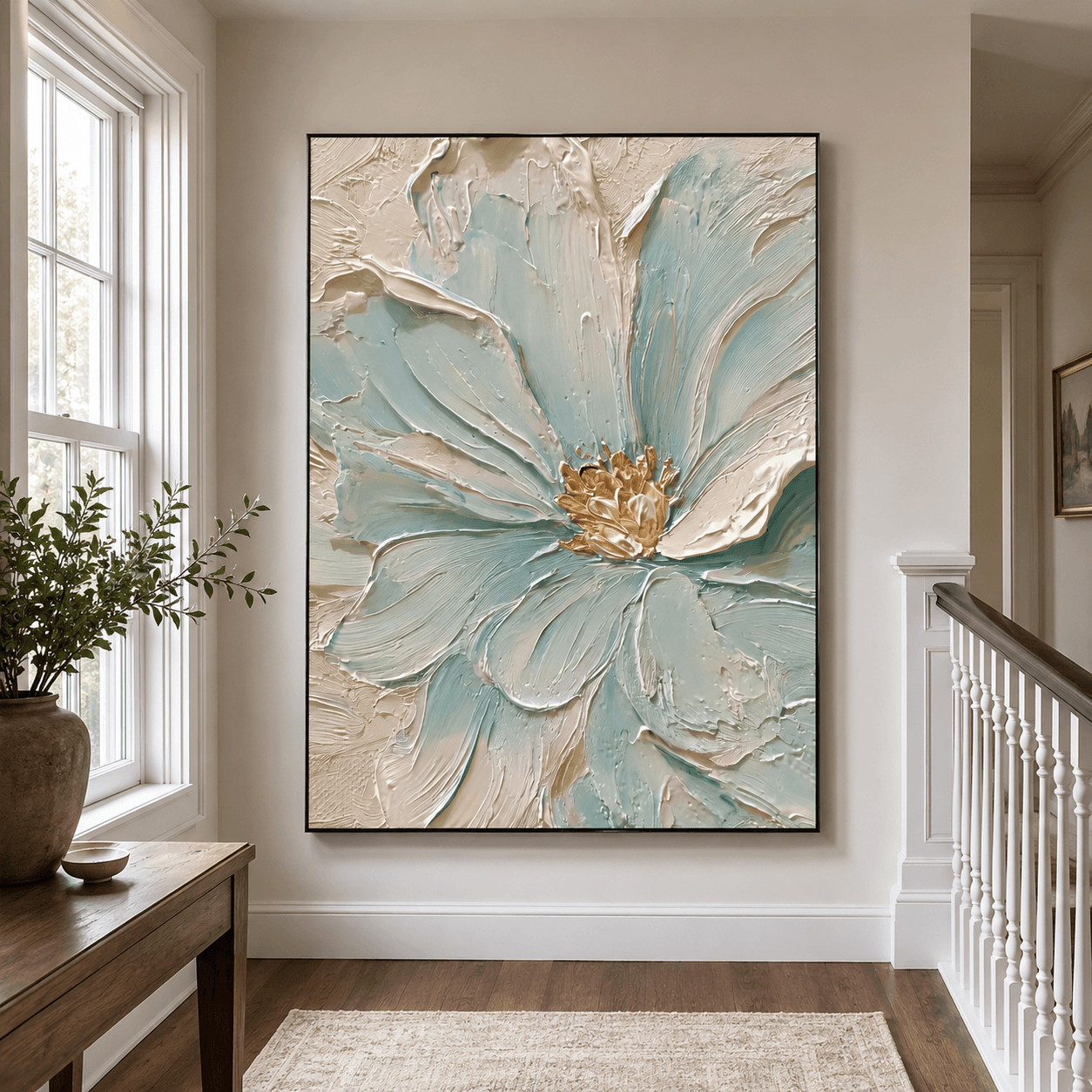 Textured Aqua Blooms | Gilded Core