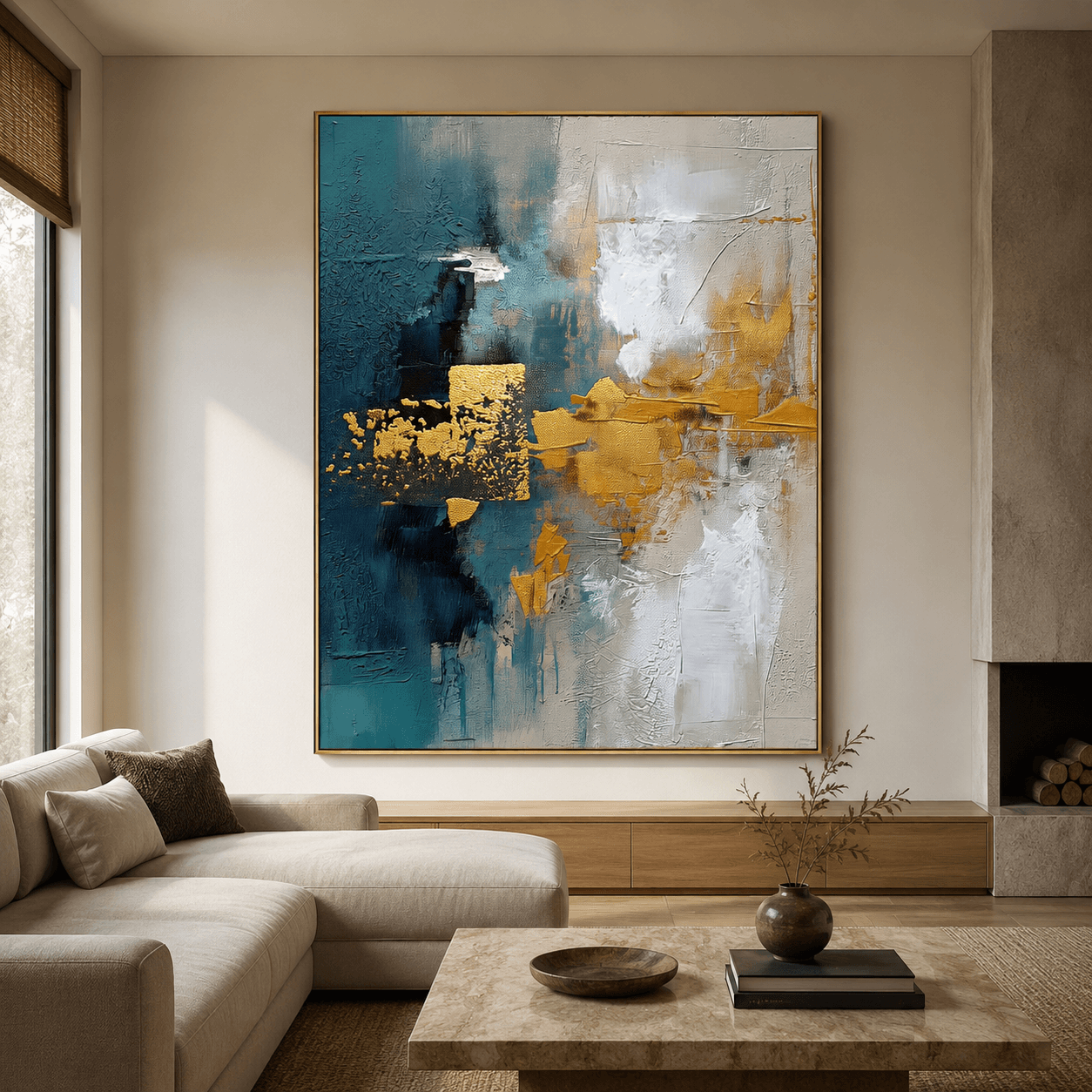 Textured Abstract Opulence | Blue Gold
