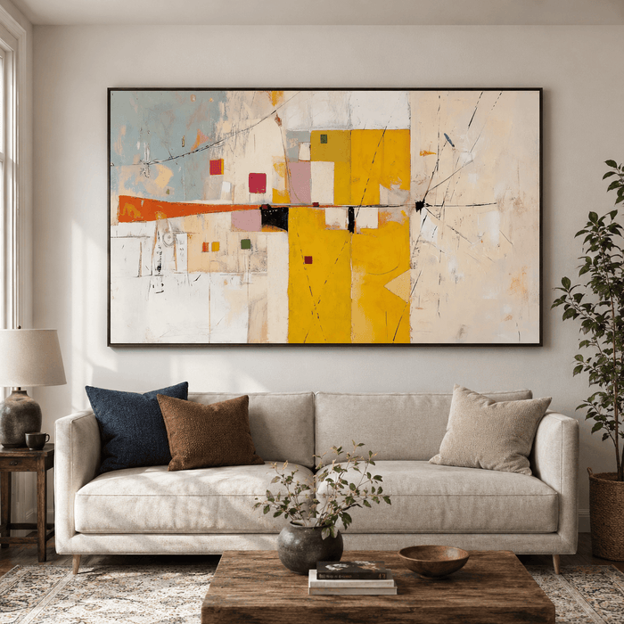 Textured Colorful Geometry | Yellow White