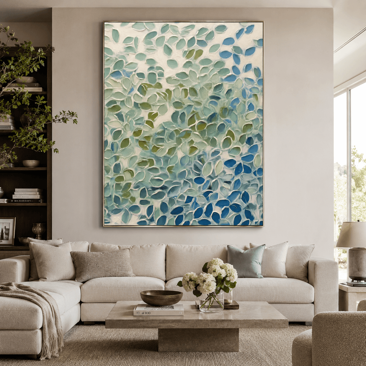 Textured Leaf Abundance | Blue Green