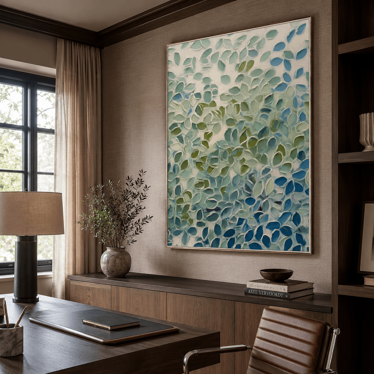 Textured Leaf Abundance | Blue Green
