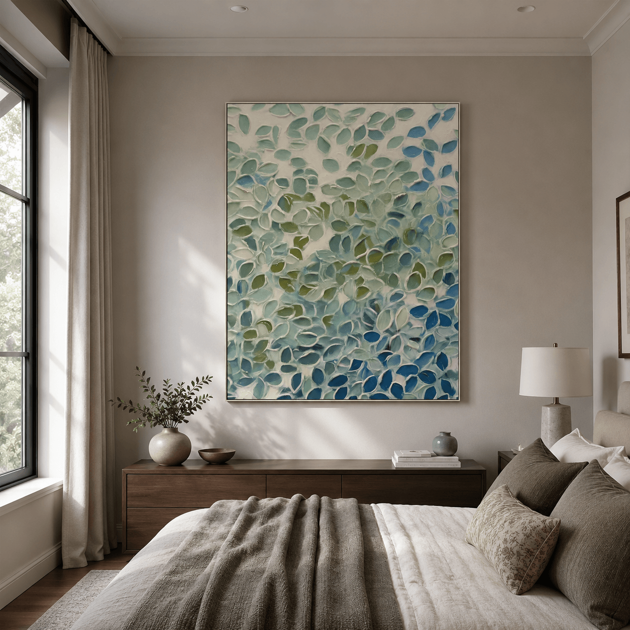 Textured Leaf Abundance | Blue Green