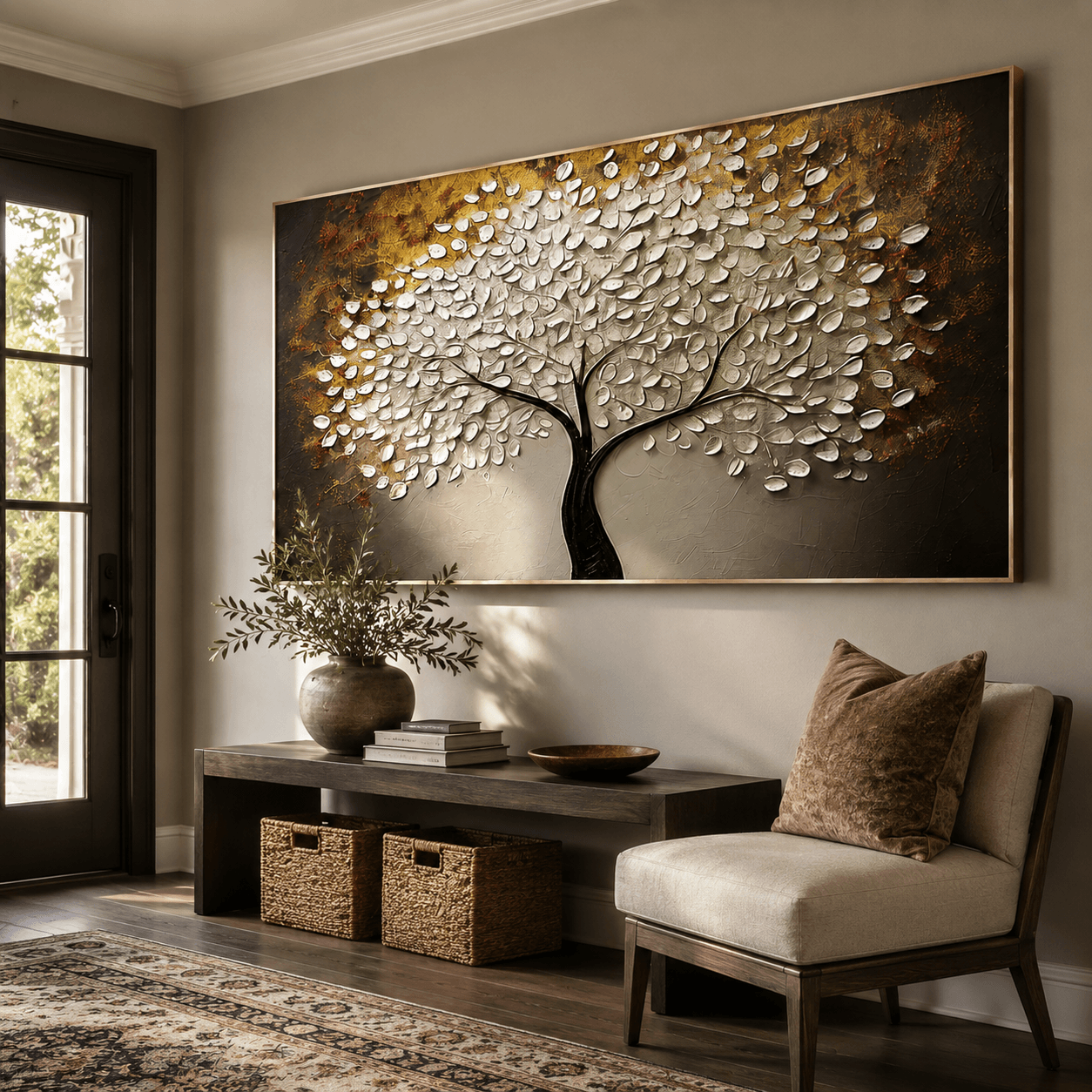 Strukturierter Baum Opulenz | Weiß Braun