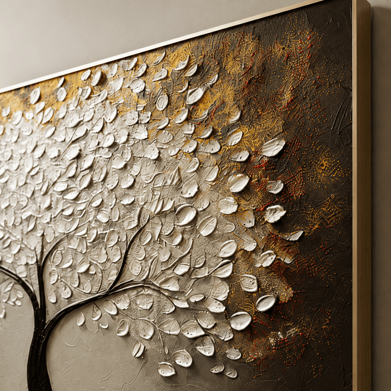 Textured Tree Opulence | White Brown