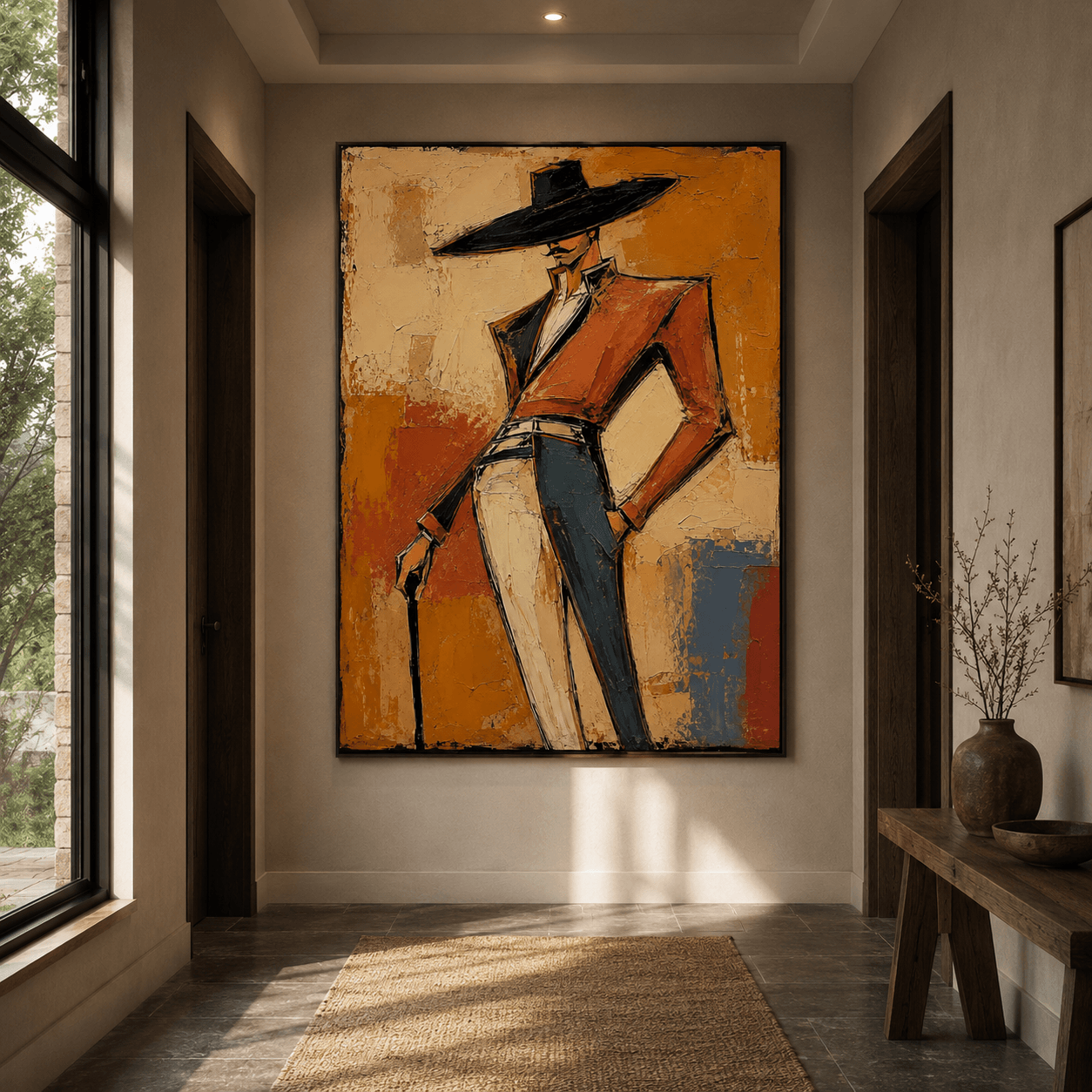 Abstract Art | Cane & Wide Hat