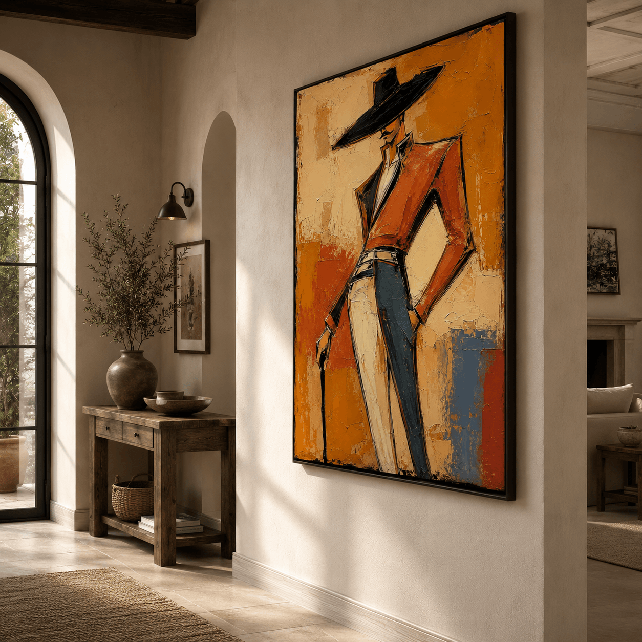 Abstract Art | Cane & Wide Hat