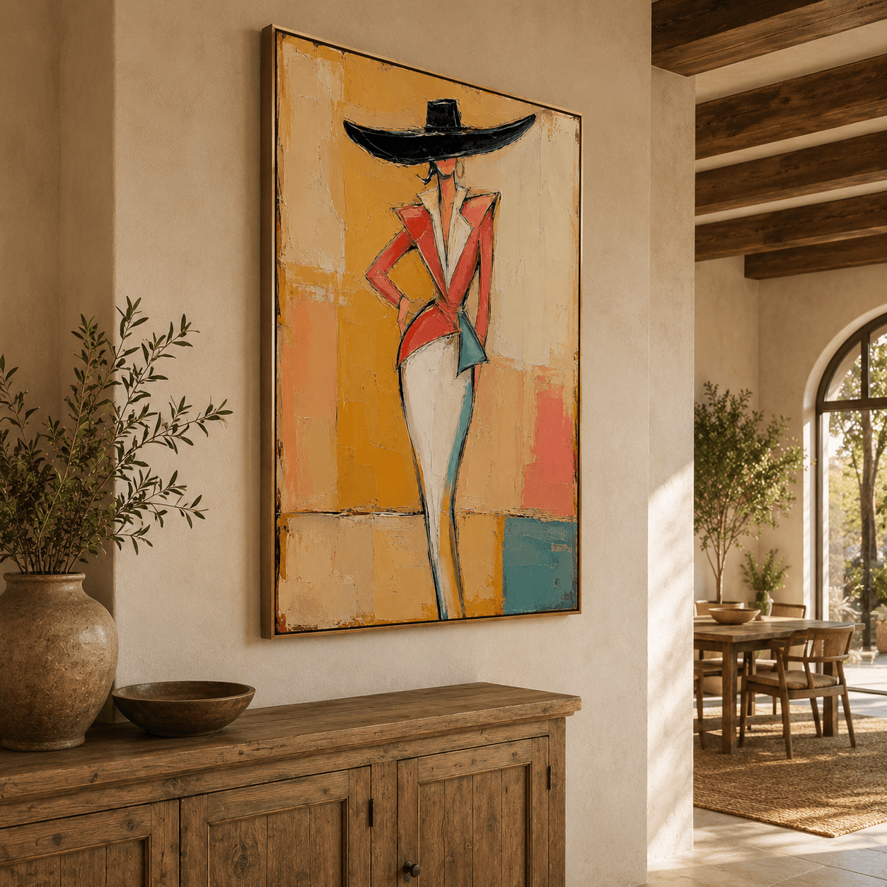 Abstract Art | Wide Hat Elegance
