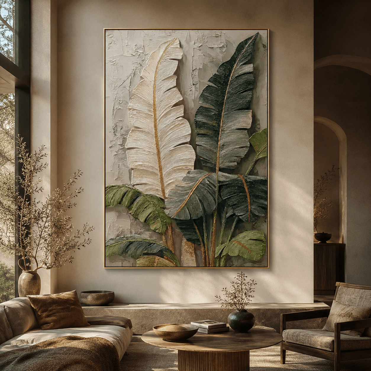 3D-Textured Art | Dual Banana Fronds