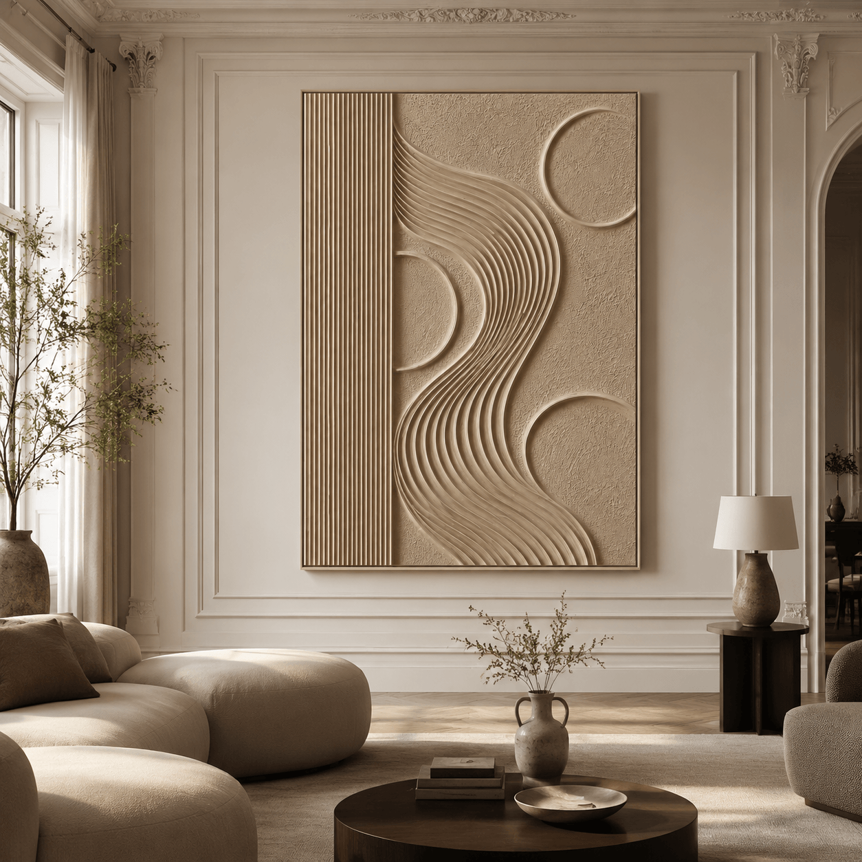3D-Textured Art | Curved Stream Rhythm