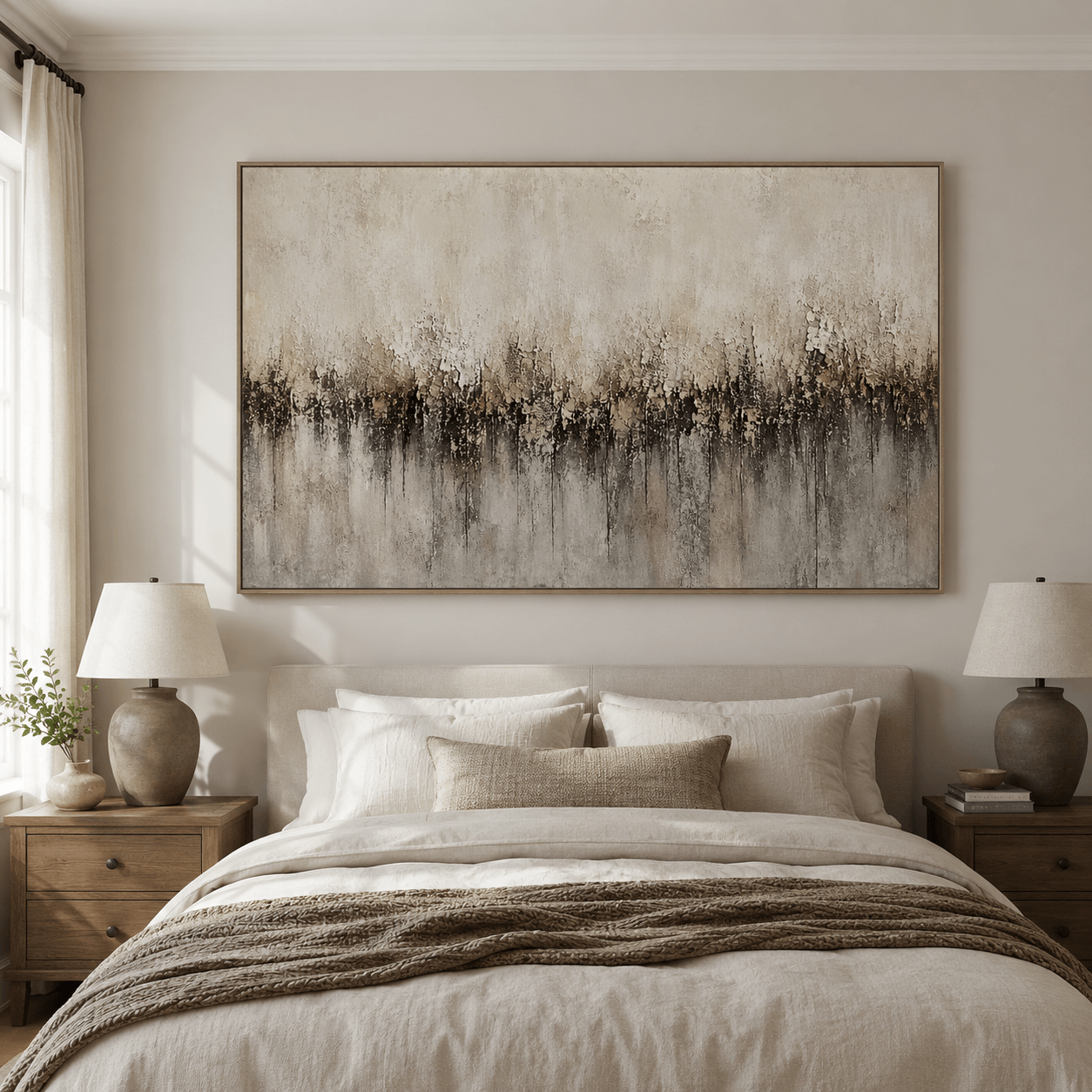 Neutrale geometrische Kunst | Strukturierte Eleganz