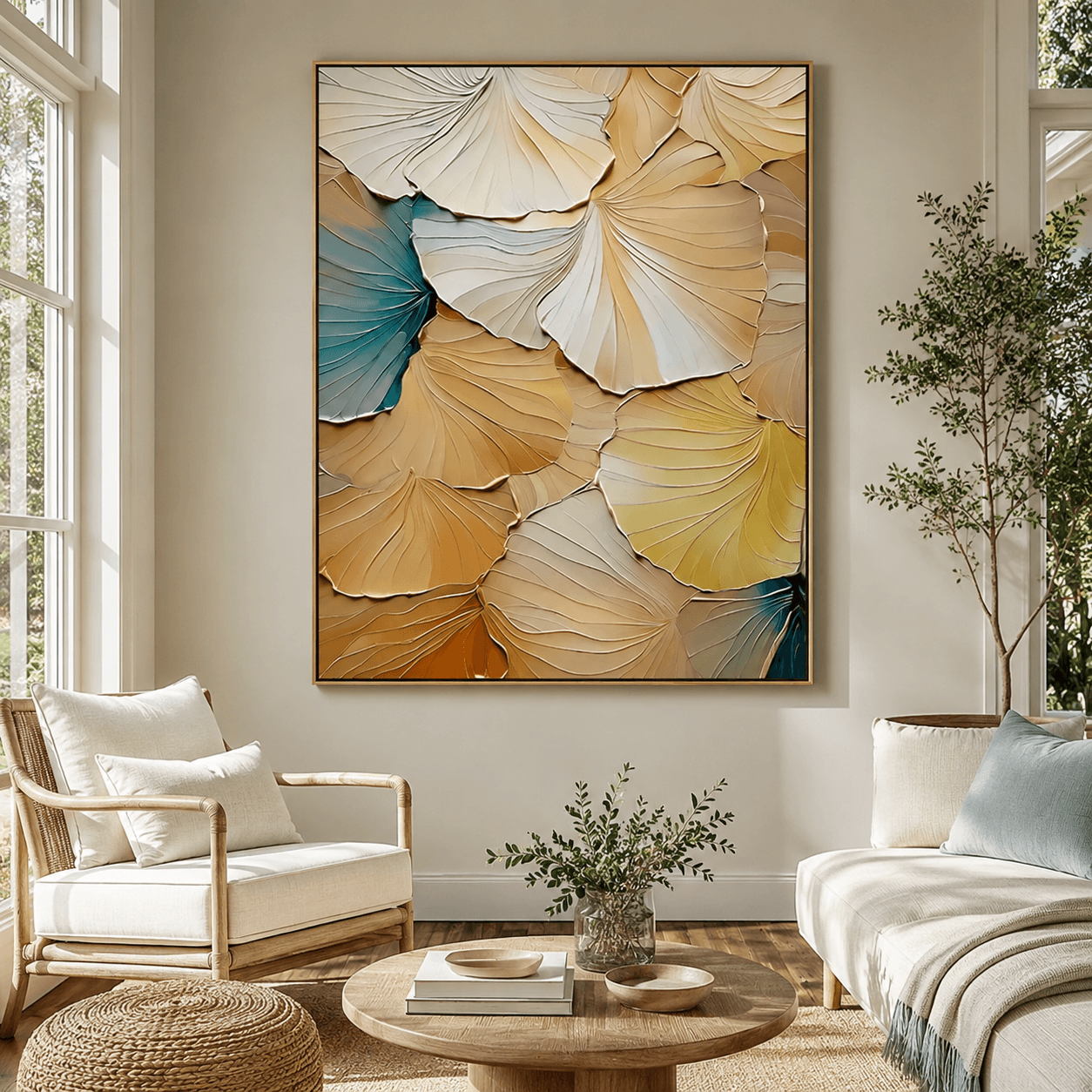 Textured Leaf Art | Warm Elegance