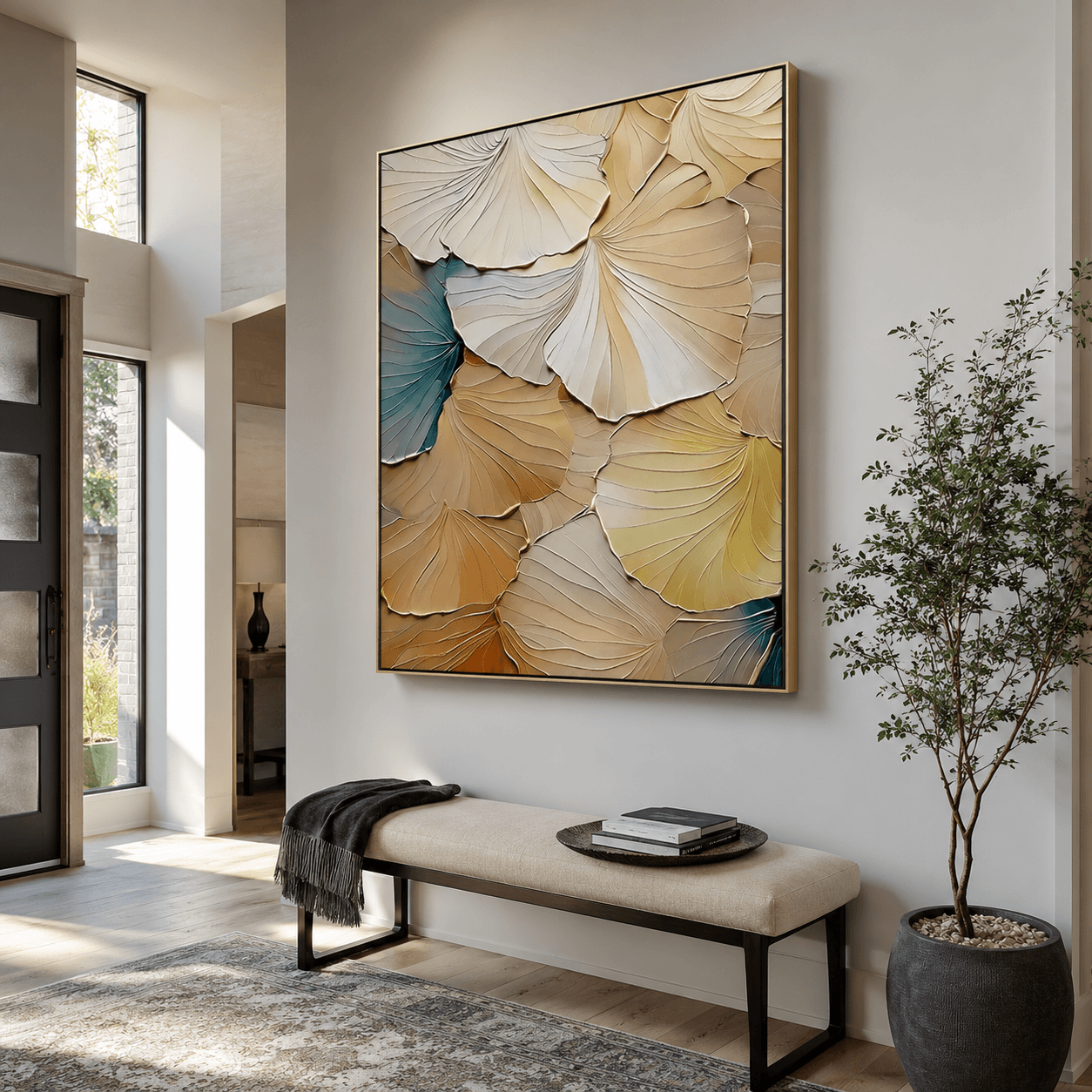 Textured Leaf Art | Warm Elegance