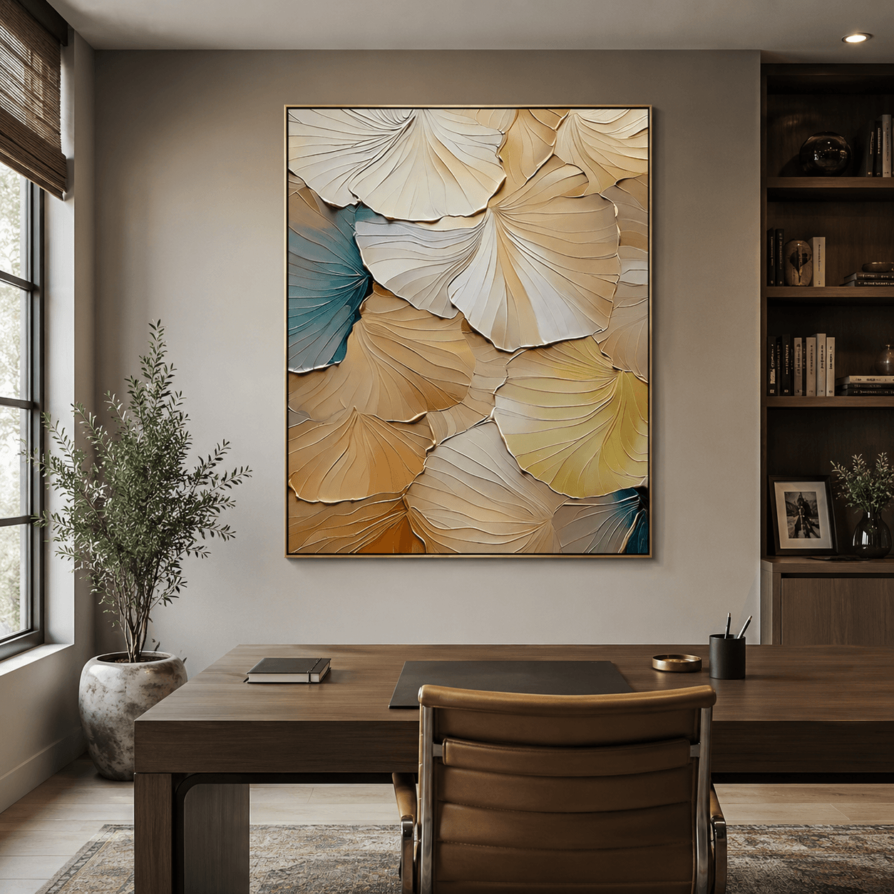 Textured Leaf Art | Warm Elegance