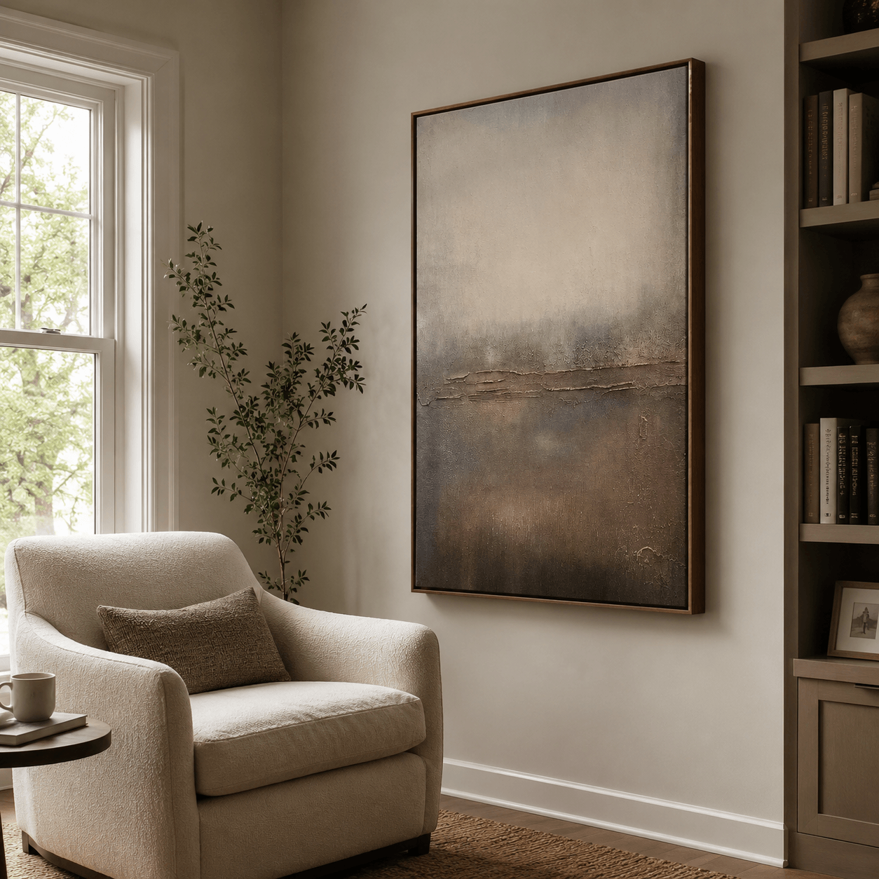Kunst in erdigen Farbtönen mit Textur | Minimalistische Eleganz