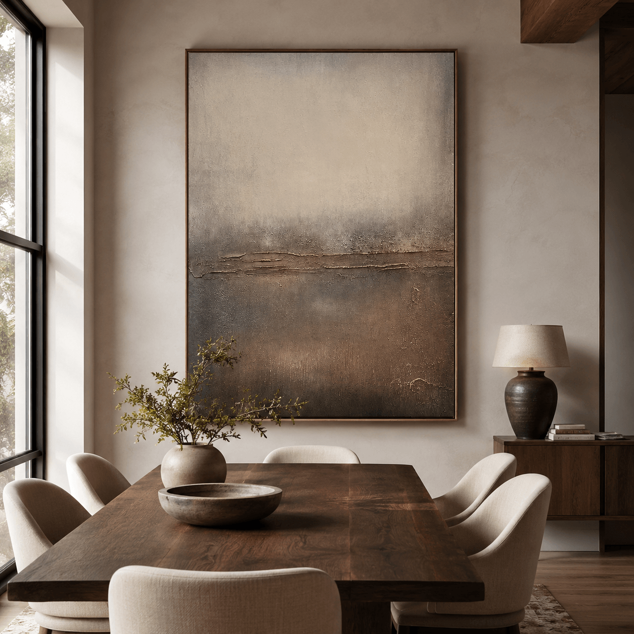 Kunst in erdigen Farbtönen mit Textur | Minimalistische Eleganz