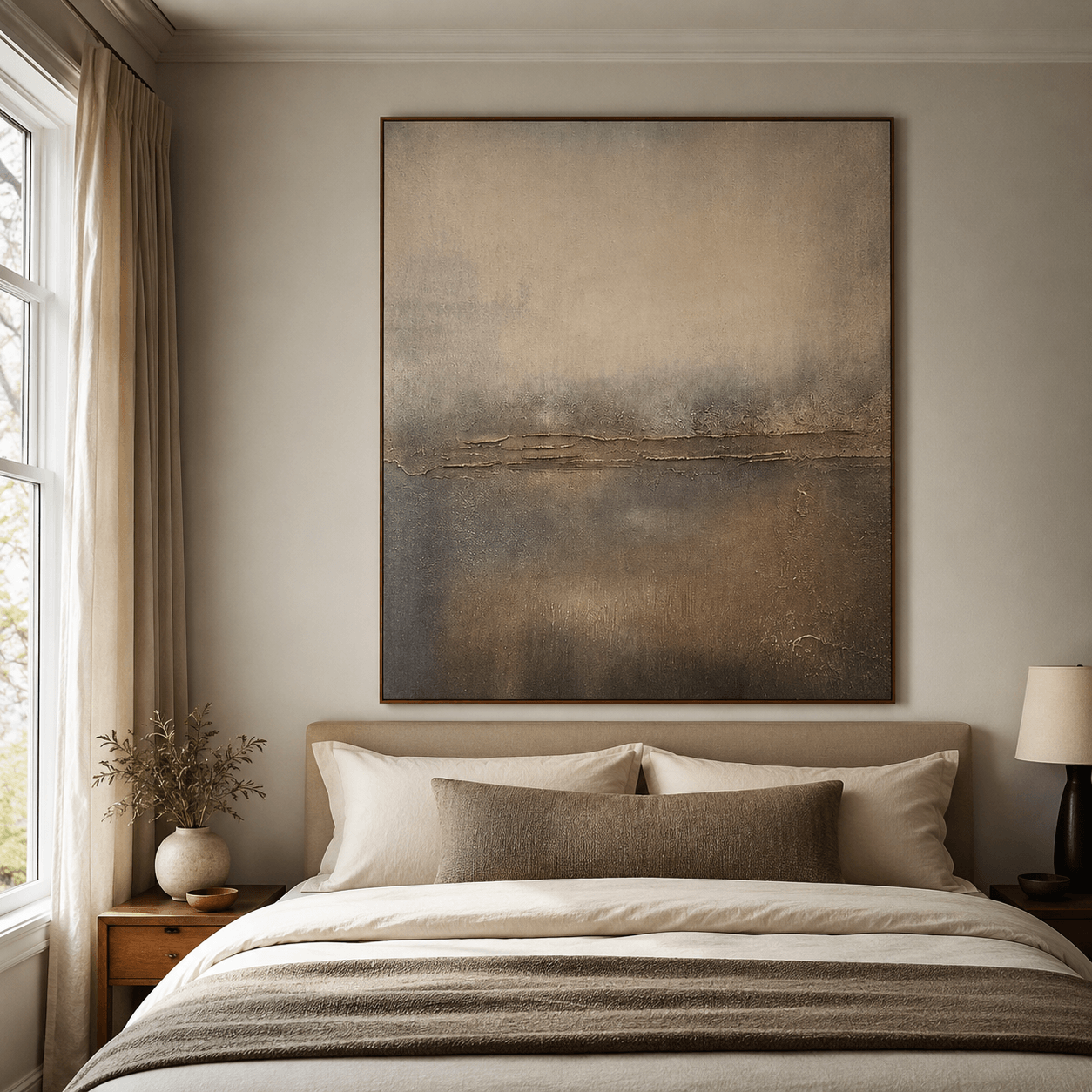 Kunst in erdigen Farbtönen mit Textur | Minimalistische Eleganz